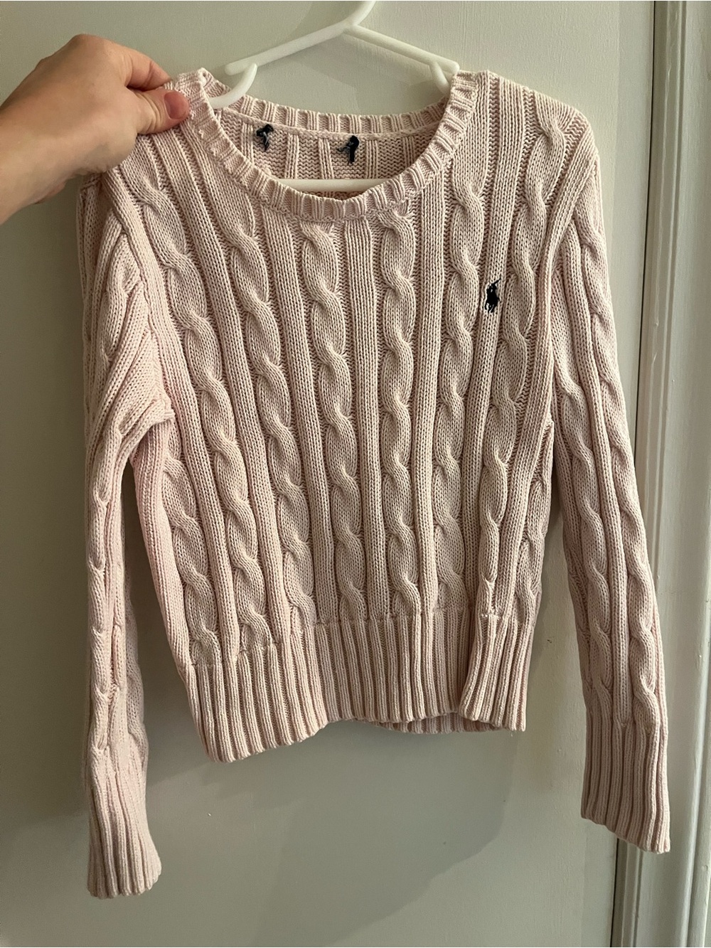 Ralph Lauren Pink Cable-Knit Crewneck Sweater - Toddler Girl